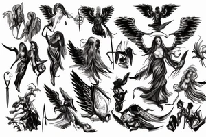 Angels and devils before battle tattoo idea