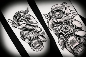 monkey on motorbike tattoo idea