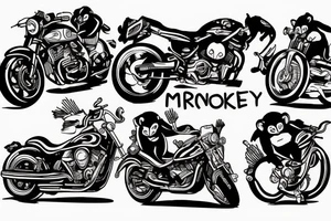 monkey on motorbike tattoo idea