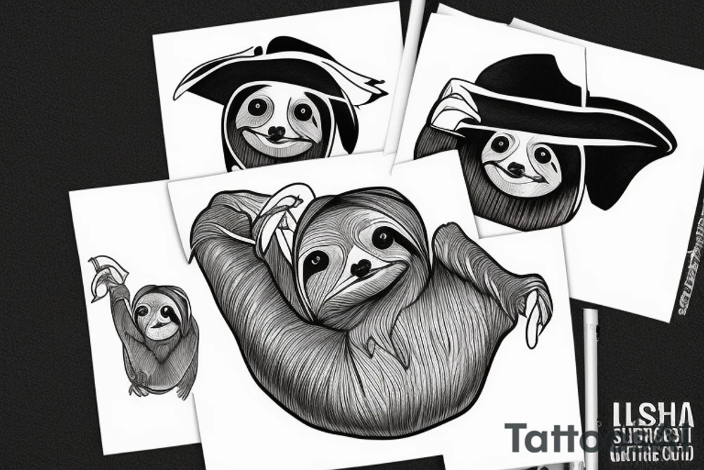 Gangsta sloth tattoo idea