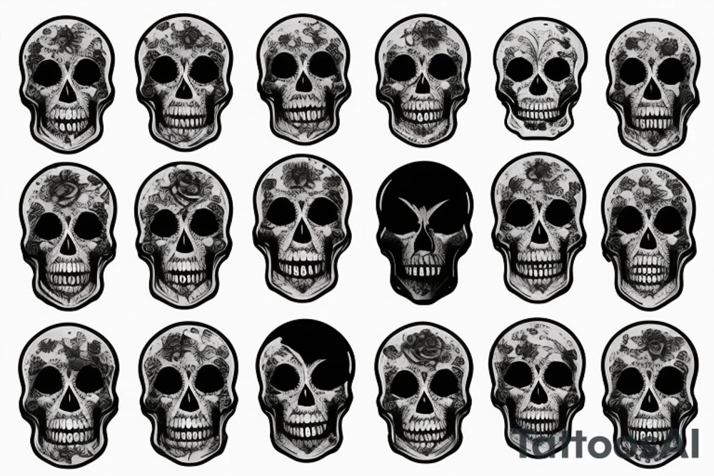 Skull face tattoo idea