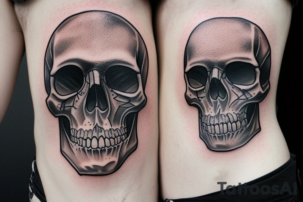 Skull face tattoo idea