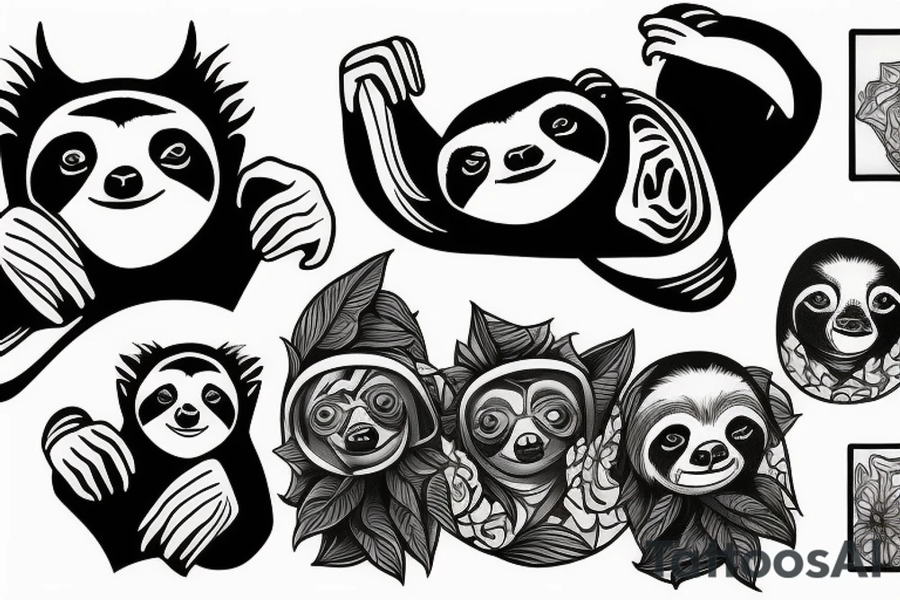 Gangsta sloth tattoo idea