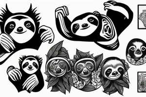 Gangsta sloth tattoo idea