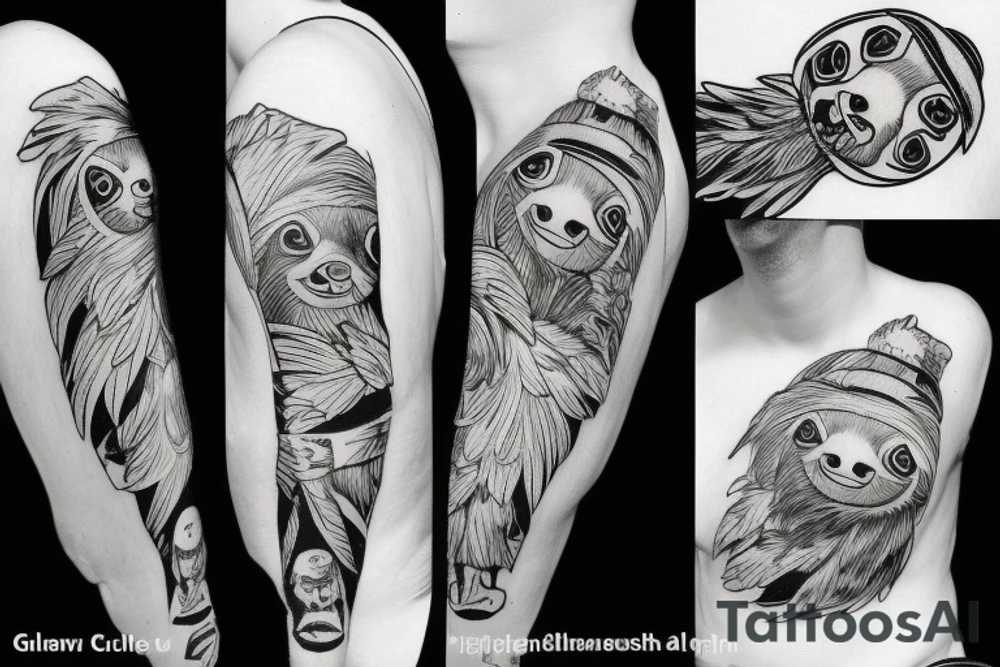 Gangsta sloth tattoo idea