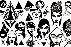 Geometric Women face tattoo idea