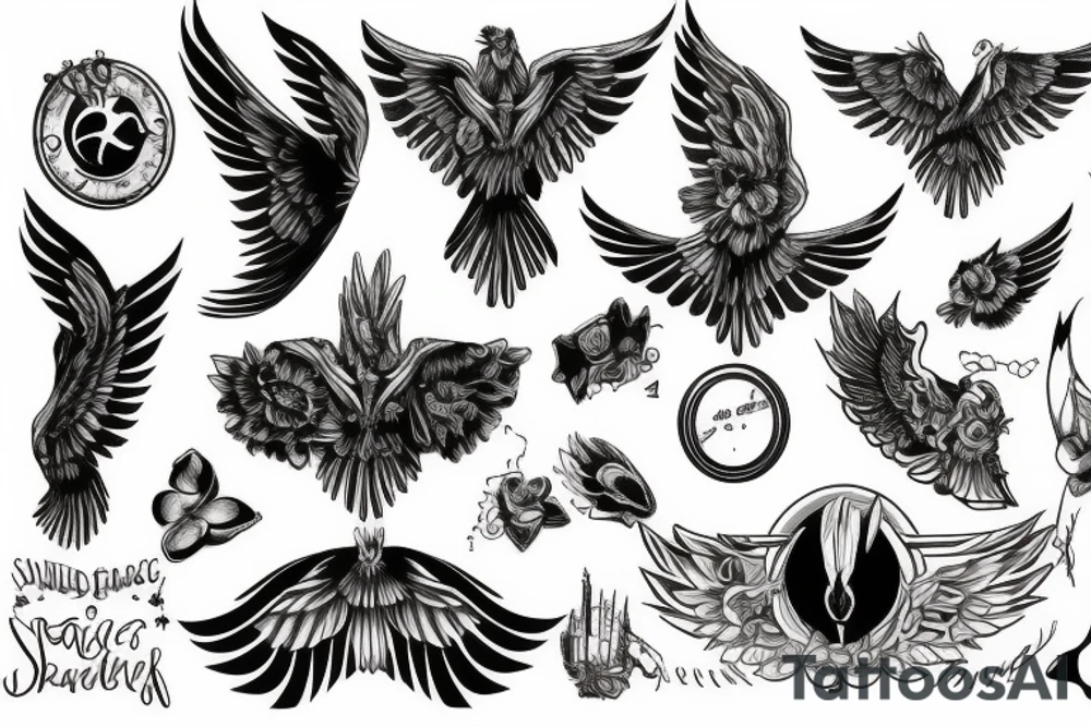 one wing tattoo idea