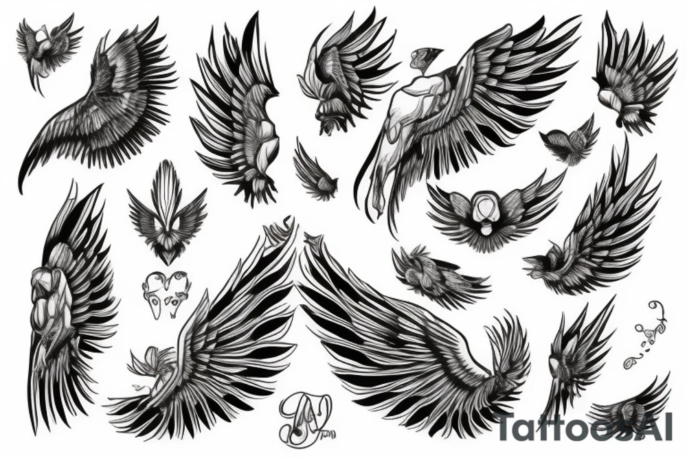 one wing tattoo idea
