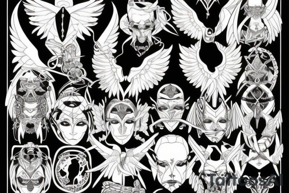 Angels and devils before battle tattoo idea