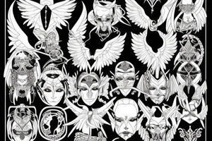 Angels and devils before battle tattoo idea