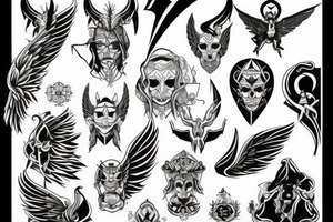 Angels and devils before battle tattoo idea