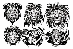 Mechanic lion tattoo idea