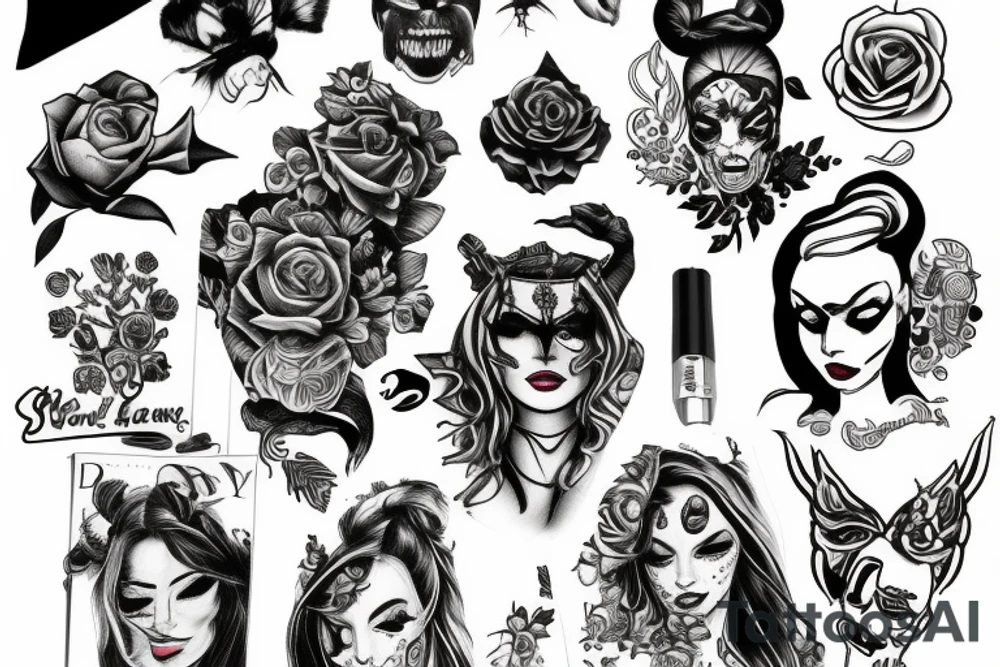 Harley quuen tattoo idea