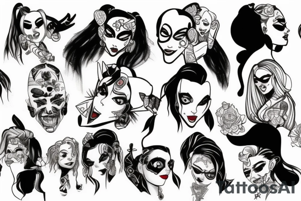Harley quin tattoo idea