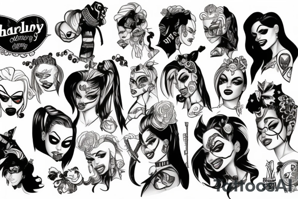 Harley quin tattoo idea