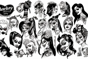 Harley quin tattoo idea