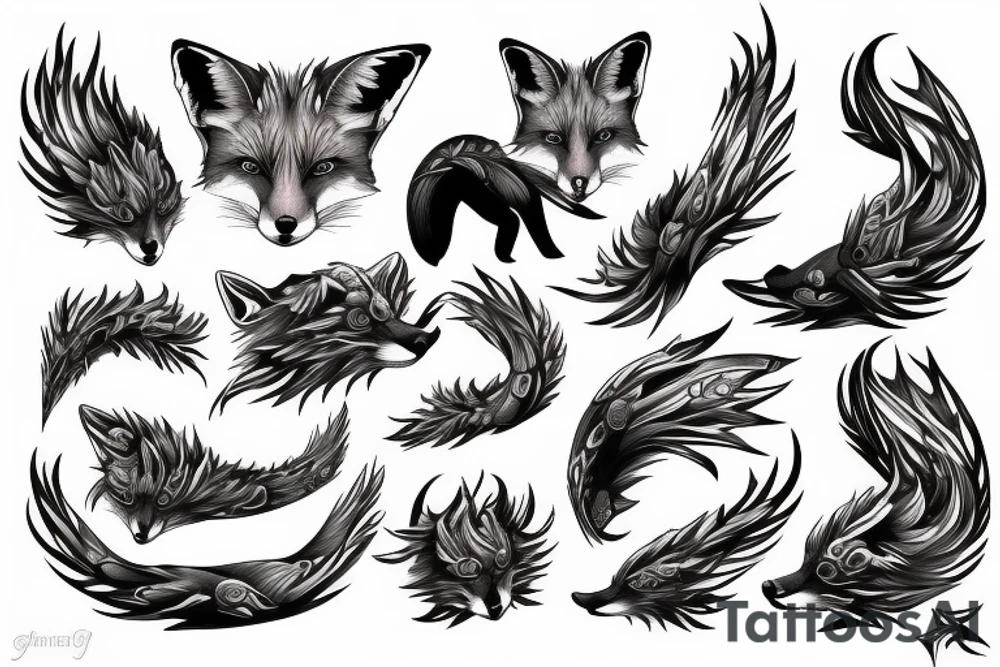 red fox tattoo idea