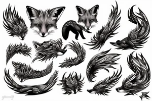red fox tattoo idea