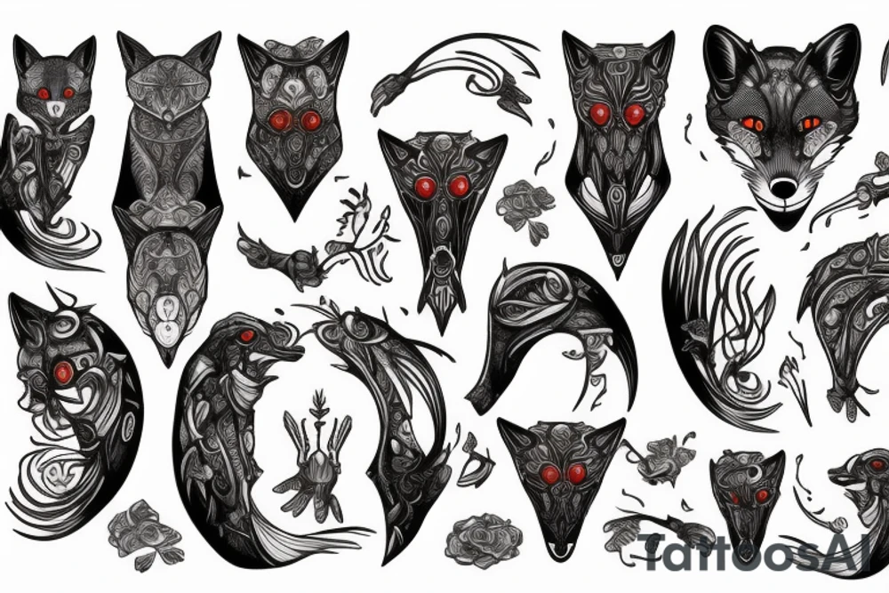red fox tattoo idea