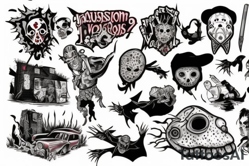 Jason Vorhees piątek 13 tattoo idea