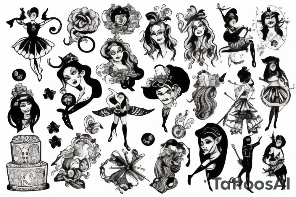 Circus girl tattoo idea