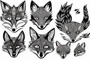 female fox, dynamic tattoo idea