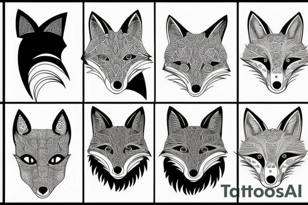 female fox, dynamic tattoo idea