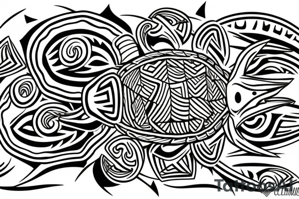 Polynesian turtle tattoo idea