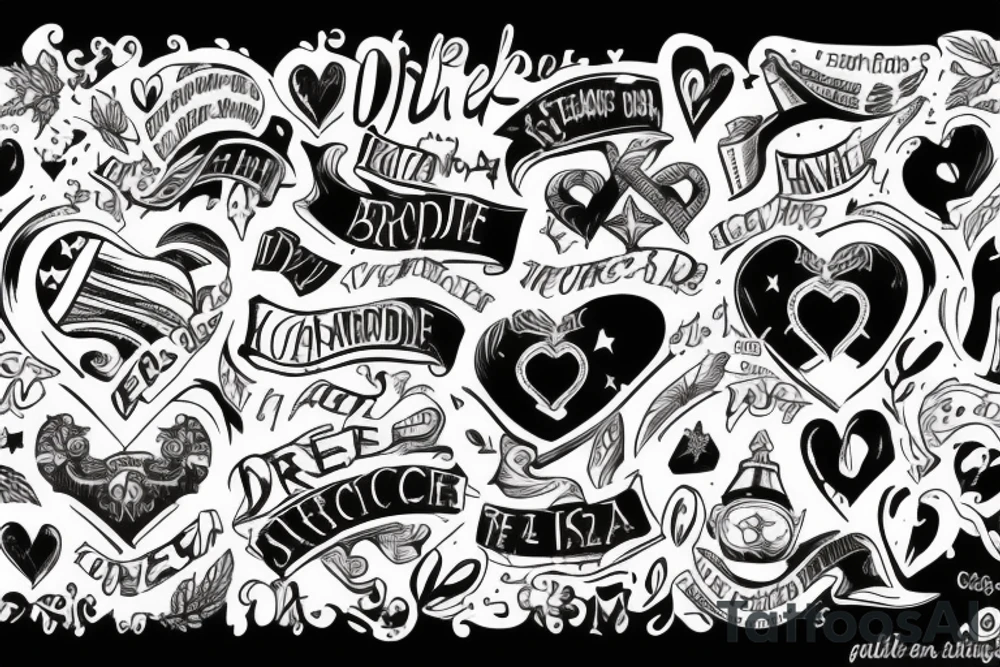 Coeur vendée avec le drapeau de la bretagne et quelque chose qui rappelle les usa tattoo idea