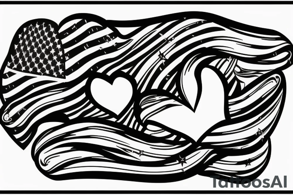 Coeur vendée avec le drapeau de la bretagne et quelque chose qui rappelle les usa tattoo idea