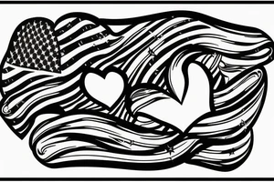 Coeur vendée avec le drapeau de la bretagne et quelque chose qui rappelle les usa tattoo idea