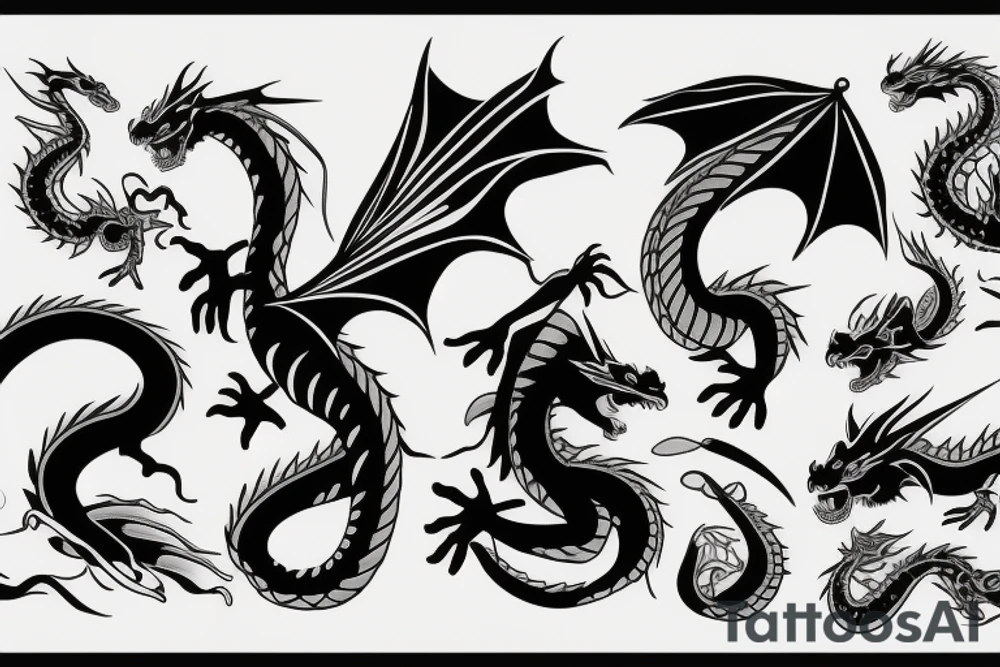 dragon with magical cap tattoo idea