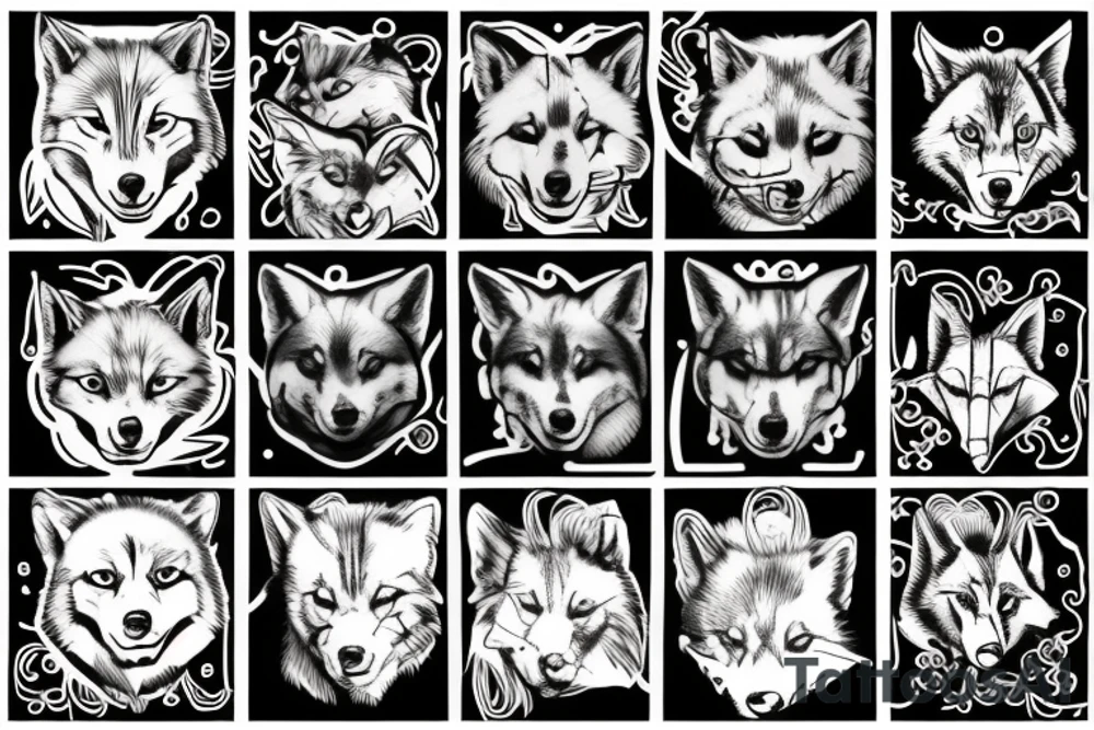 puss with boots and wolf tattoo idea