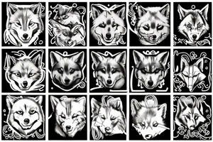 puss with boots and wolf tattoo idea