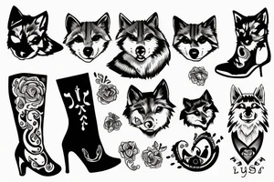 puss with boots and wolf tattoo idea