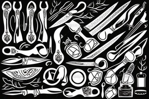 Kitchen knife tattoo idea