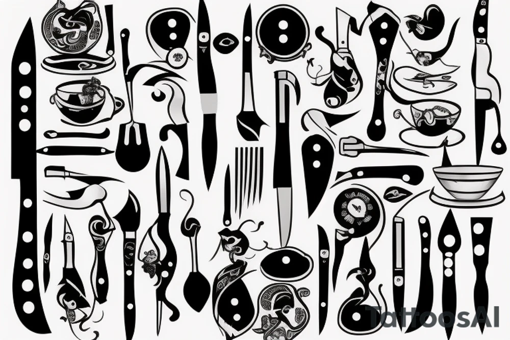 Kitchen knife tattoo idea