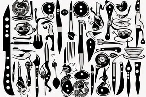 Kitchen knife tattoo idea