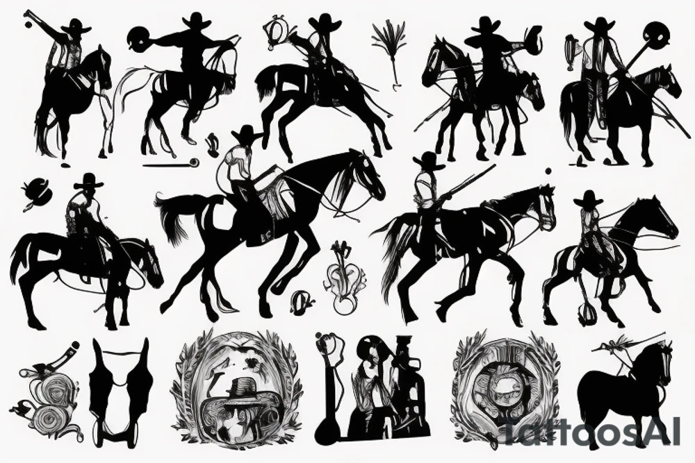 Cowboy on horse with gun tattoo idea