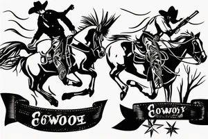 Cowboy on horse with gun tattoo idea