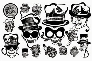 monkey in a hat with a cigarette tattoo idea