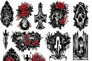 The word repent in red ink vertical tattoo idea
