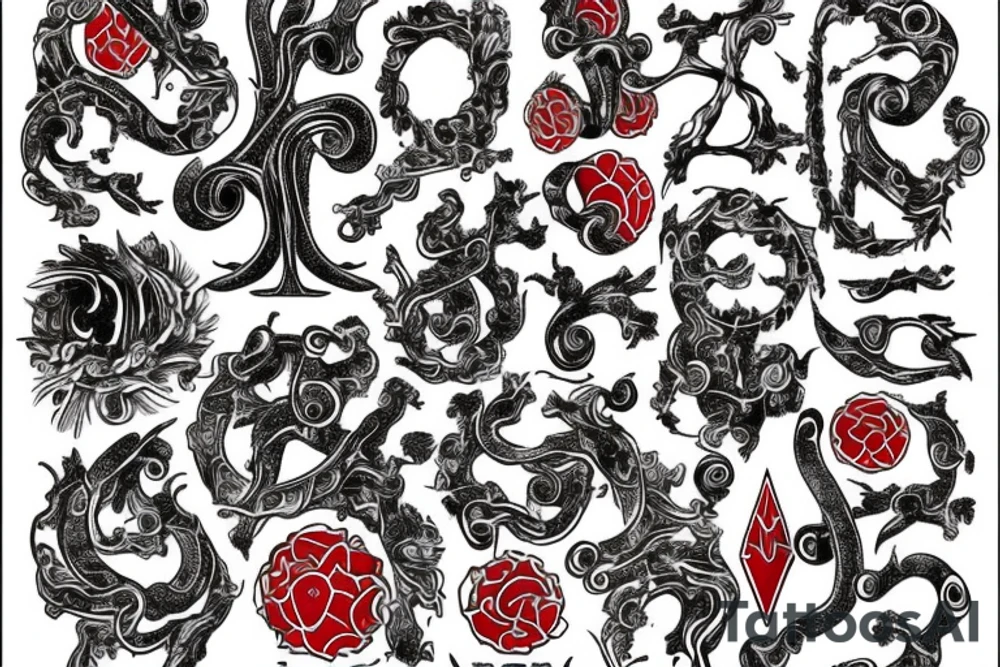 The word repent in red ink vertical tattoo idea
