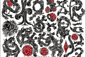 The word repent in red ink vertical tattoo idea