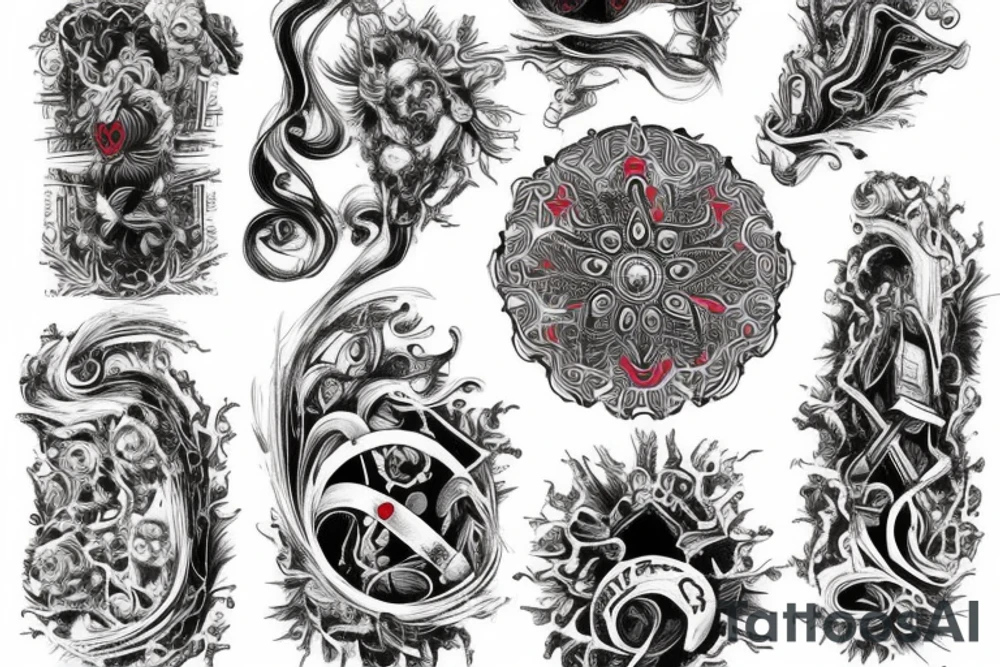 The word repent in red ink vertical tattoo idea