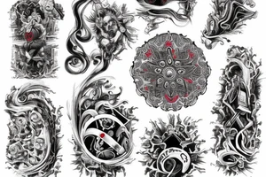 The word repent in red ink vertical tattoo idea