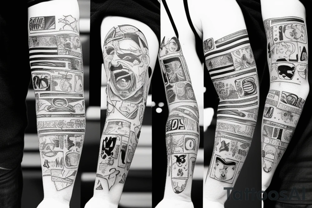 Patchwork tattoo od 2 Best gym bros tattoo idea