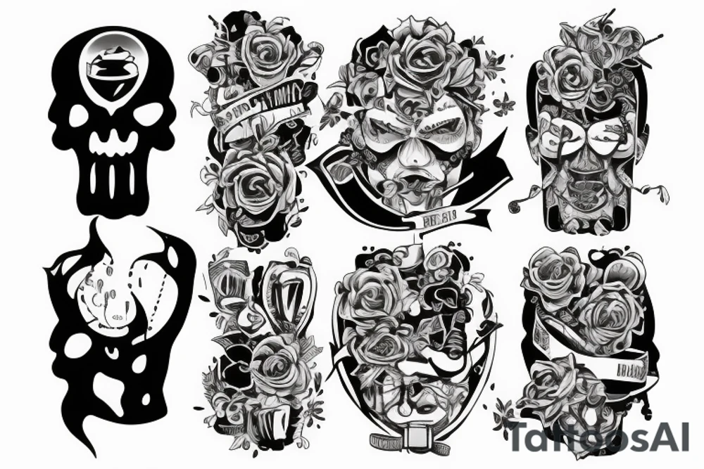 Patchwork tattoo od 2 Best gym bros tattoo idea