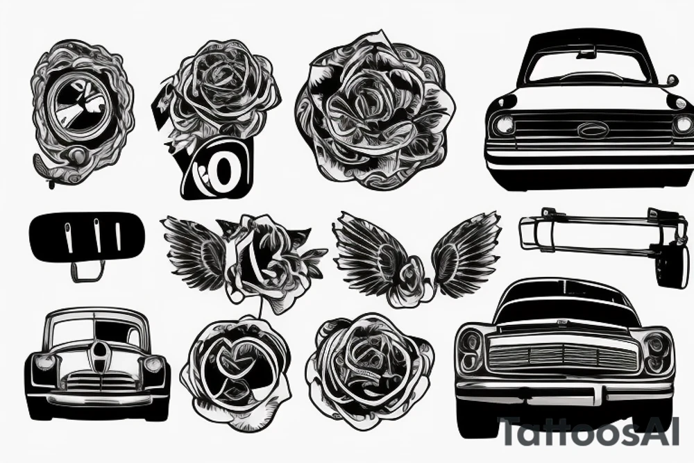 Car things, minimalistic, tattoo idea
