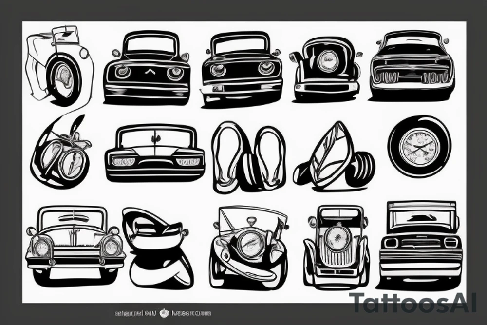 Car things, minimalistic, tattoo idea